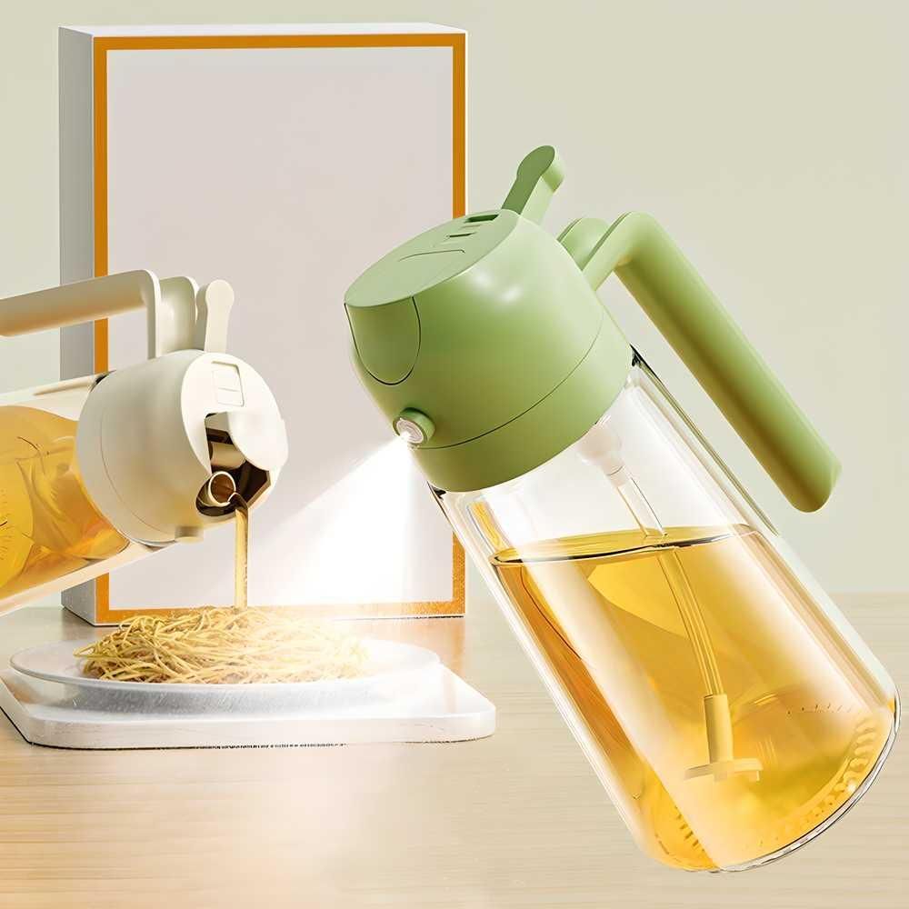 Easy Buy 500ml Portable Oil Sprayer & Dispenser – Dual Function Glass Bottle for Cooking, BBQ, Grilling & Kitchen Use | Spray & Pour Mode