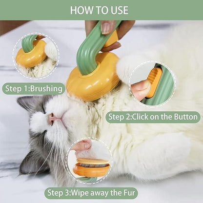 EasyBuy Self-Cleaning Pet Comb – Dog & Cat Grooming Brush, DE shedding & Hair Remover