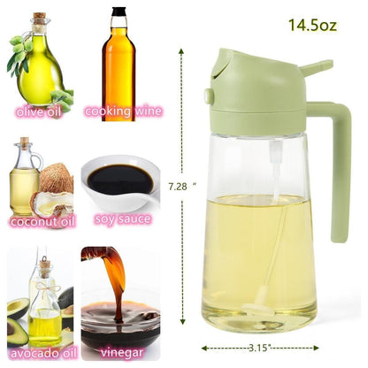 Easy Buy 500ml Portable Oil Sprayer & Dispenser – Dual Function Glass Bottle for Cooking, BBQ, Grilling & Kitchen Use | Spray & Pour Mode