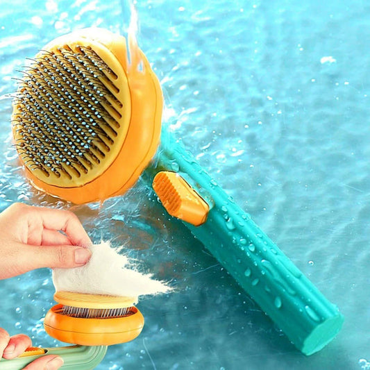 EasyBuy Self-Cleaning Pet Comb – Dog & Cat Grooming Brush, DE shedding & Hair Remover