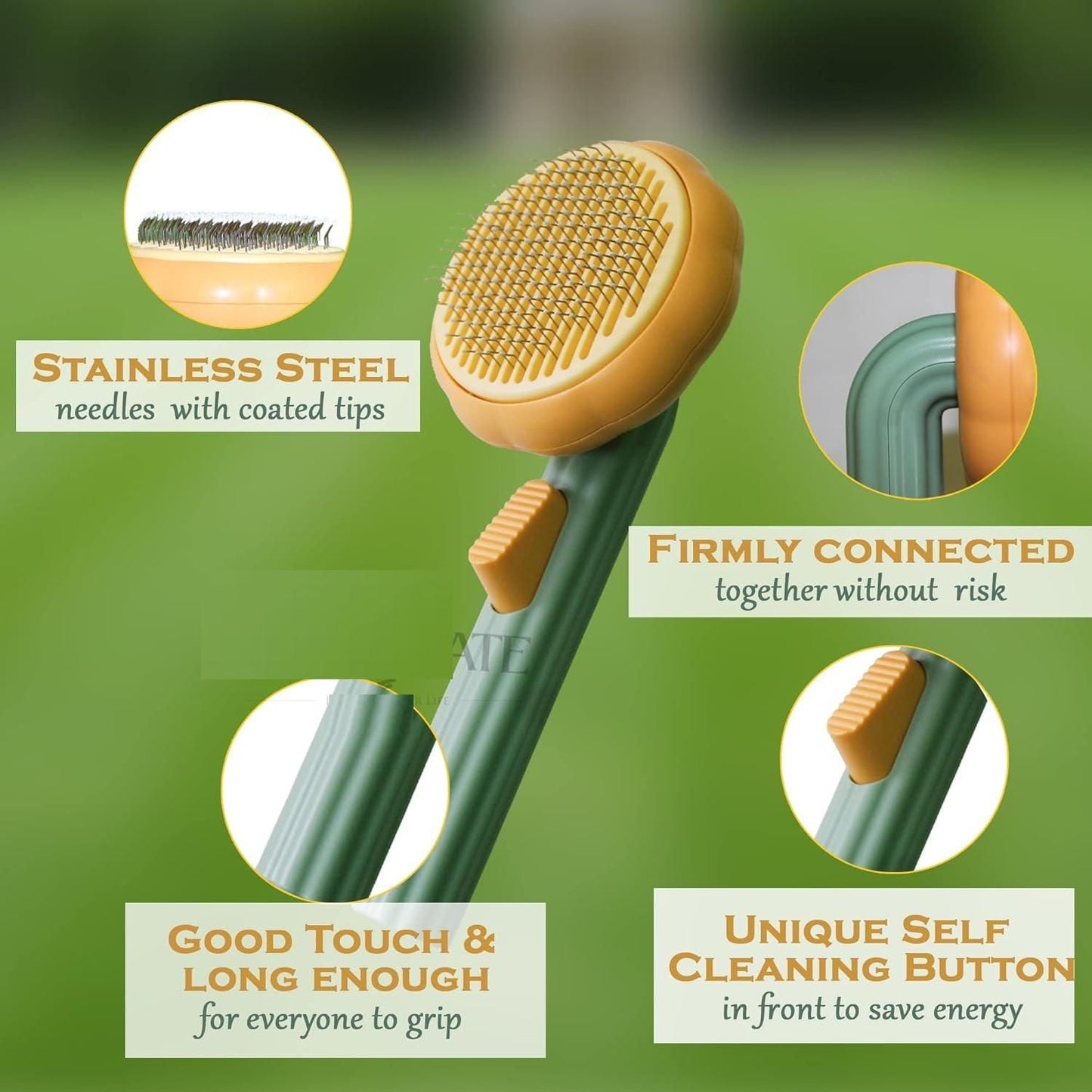EasyBuy Self-Cleaning Pet Comb – Dog & Cat Grooming Brush, DE shedding & Hair Remover