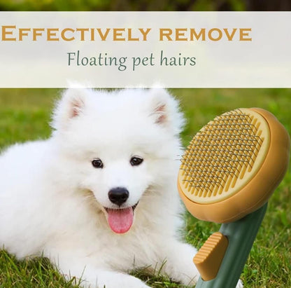 EasyBuy Self-Cleaning Pet Comb – Dog & Cat Grooming Brush, DE shedding & Hair Remover