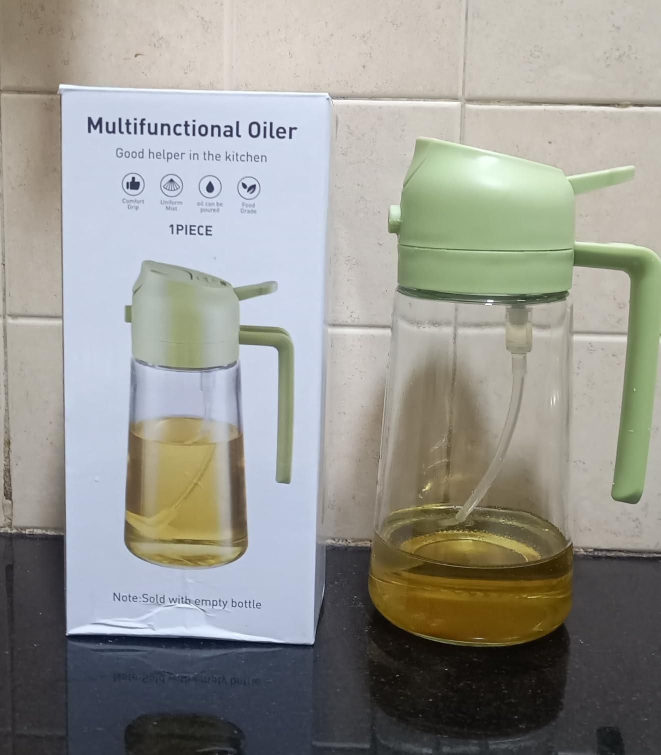 Easy Buy 500ml Portable Oil Sprayer & Dispenser – Dual Function Glass Bottle for Cooking, BBQ, Grilling & Kitchen Use | Spray & Pour Mode