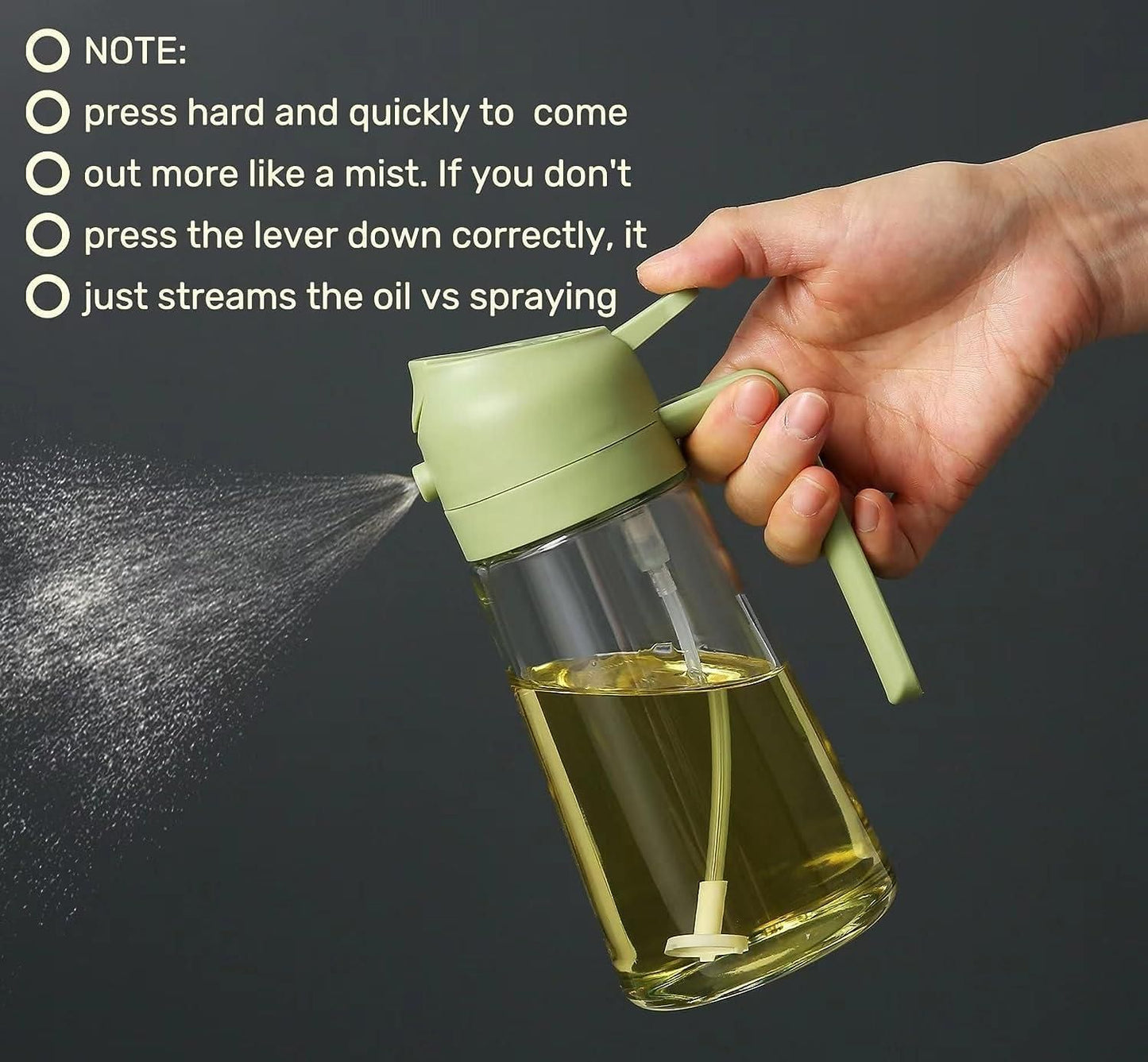 Easy Buy 500ml Portable Oil Sprayer & Dispenser – Dual Function Glass Bottle for Cooking, BBQ, Grilling & Kitchen Use | Spray & Pour Mode