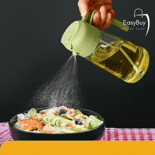 Easy Buy 500ml Portable Oil Sprayer & Dispenser – Dual Function Glass Bottle for Cooking, BBQ, Grilling & Kitchen Use | Spray & Pour Mode
